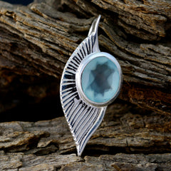 Ines Aqua Gemstone Pendant - Elegant Silver Design
