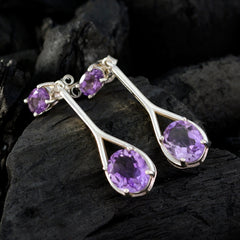 Ines Purple Stud Earrings - Glamorous Gemstone Style