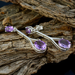 Ines Purple Stud Earrings - Glamorous Gemstone Style