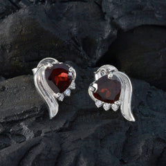 Isabel Red Stud Earrings with Elegant Design