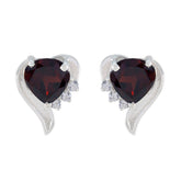 Isabel Red Stud Earrings with Elegant Design Garnet Red Stud