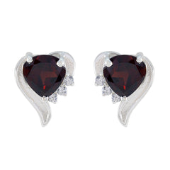 Isabel Red Stud Earrings with Elegant Design Garnet Red Stud