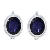 Isabella Blue Solitaire Earrings for Everyday Glam Iolite Blue Stud