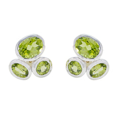 Isabella Green Featherlight Stud Earrings for Everyday Glam Peridot Green Stud