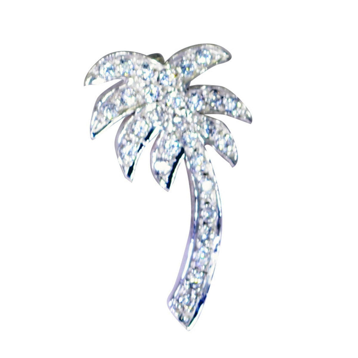 Isabella White Pendant Jewelry Palm Tree Charm White CZ White White