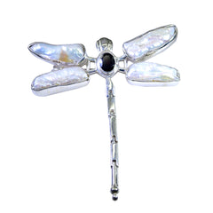 Isabelle Black Armor Pendant - Stylish Dragonfly Design Black Onyx Black Black