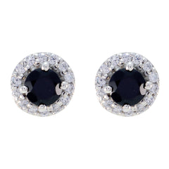 Isabelle Black Stud Earrings with Sparkling Accents Black Onyx Black Stud