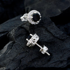 Isabelle Black Stud Earrings with Sparkling Accents