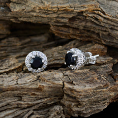 Isabelle Black Stud Earrings with Sparkling Accents