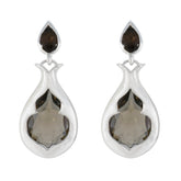 Isabelle Brown Stud Earrings for Everyday Glam Smoky Quartz Brown Stud