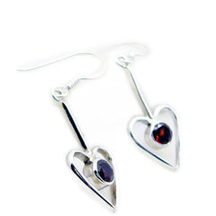 Isabelle Red Dangle Earrings in Heart Silhouette