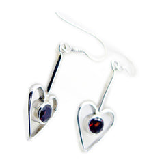 Isabelle Red Dangle Earrings in Heart Silhouette