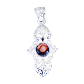 Isabelle Red Pendant - Elegant Silver Gemstone Jewelry Garnet Red Red