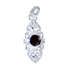 Isabelle Red Pendant - Elegant Silver Gemstone Jewelry