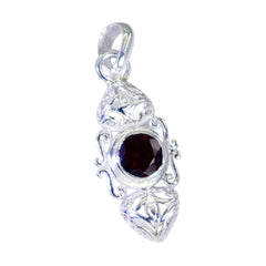 Isabelle Red Pendant - Elegant Silver Gemstone Jewelry