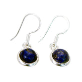 Isadora Blue Solitaire Earrings - Stylish Gemstone Jewelry Lapis Lazuli Blue Dangle