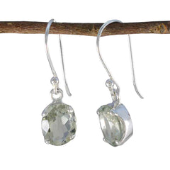 Isadora Green Solitaire Earrings - Elegant Everyday Wear Green Amethyst Green Dangle