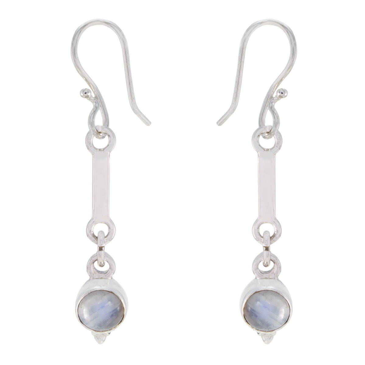 Isadora White Dangle Earrings for Chic Fashion Rainbow Moonstone White Dangle