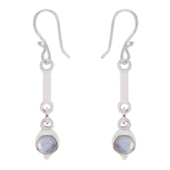 Isadora White Dangle Earrings for Chic Fashion Rainbow Moonstone White Dangle