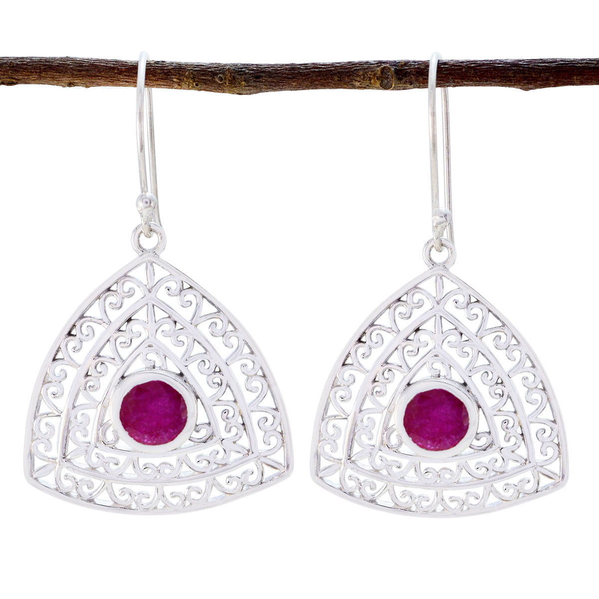 Isla Red Solitaire Earrings for Stylish Everyday Wear Indian Ruby Red Dangle