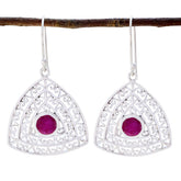 Isla Red Solitaire Earrings for Stylish Everyday Wear Indian Ruby Red Dangle
