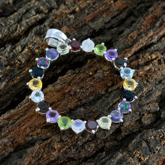 Ivana Gemstone Jewelry Multicolor Circle Pendant