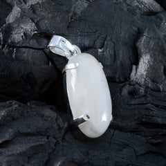 Ivana White Signet Pendant Elegant Oval Gemstone