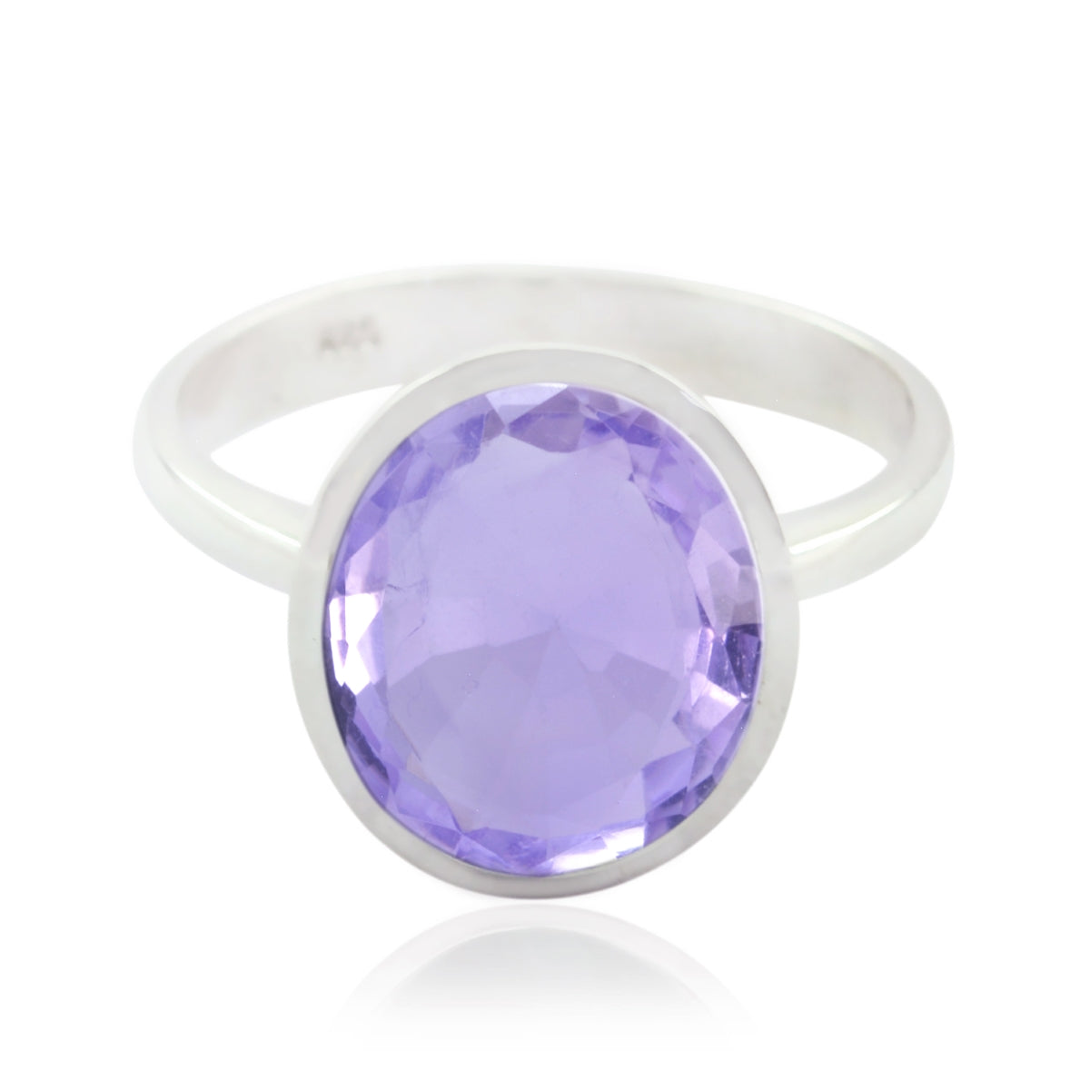 Ivy Ethnic Purple Solitaire Ring Sterling Silver Gemstone Amethyst Purple