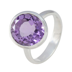 Ivy Ethnic Purple Solitaire Ring Sterling Silver Gemstone