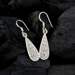 Ivy White Dangle Earrings for Glamorous Occasions