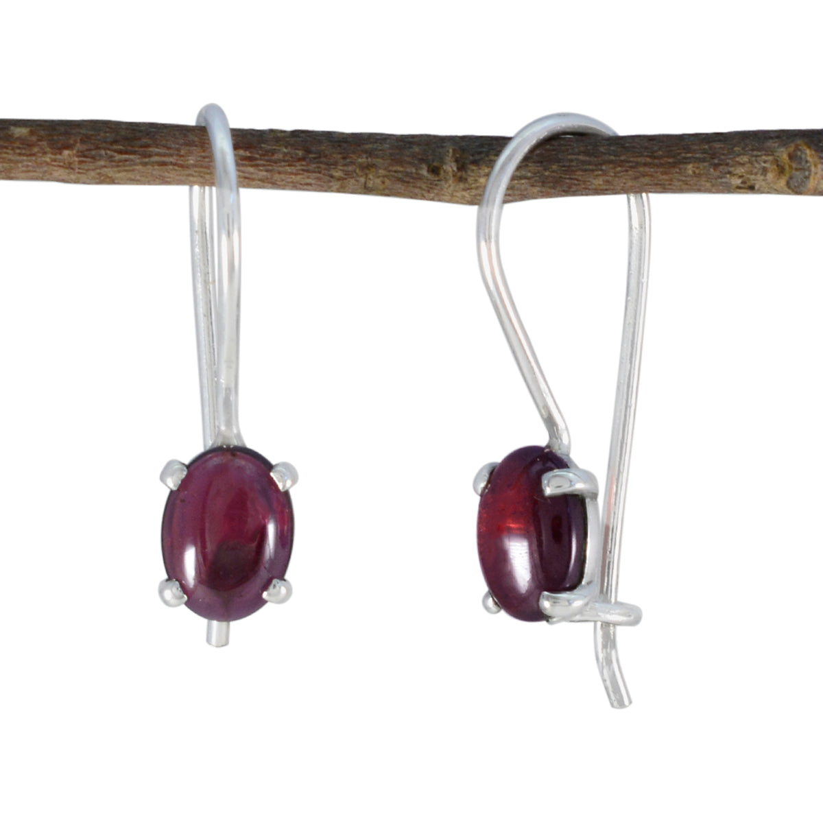 Pauline Red Solitaire Dangle Earrings for Everyday Glam Garnet Red Dangle