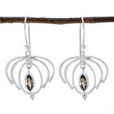 Agustina Brown Featherlight Solitaire Earrings Smoky Quartz Brown Dangle