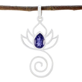Dayana Blue Rope-Wire Dainty Pendant Iolite Blue Blue