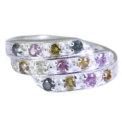 Pilar Multicolor Gemstone Halo Ring in Sterling Silver