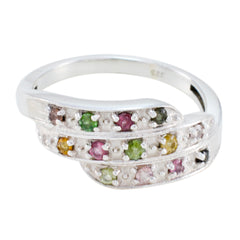 Pilar Multicolor Gemstone Halo Ring in Sterling Silver