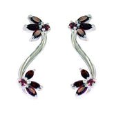 Jia Red Stud Earrings for Glam Everyday Wear Garnet Red Stud