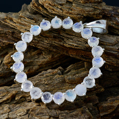 Joaquina White Pendant Sterling Silver Circle Necklace