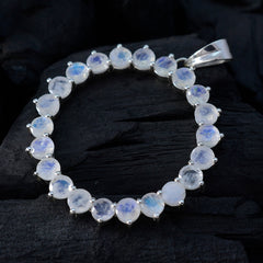 Joaquina White Pendant Sterling Silver Circle Necklace