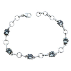 Josephine Blue Links Bracelet - Stylish Everyday Jewelry Blue Topaz Blue