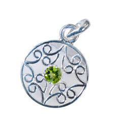 Josephine Green Art-Deco Pendant with Gemstone Accent