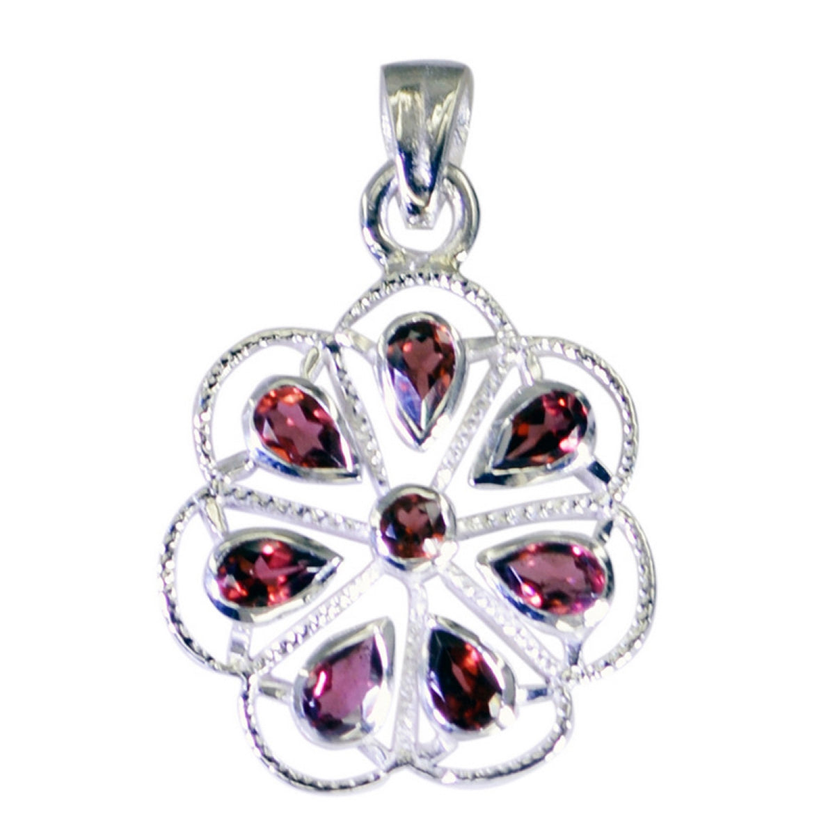 Josephine Statement Necklace with Gorgeous Gemstone Pendant Garnet Red Red