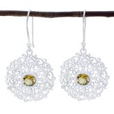 Josephine Tiny Earrings with Elegant Gemstone Design Citrine Yellow Dangle