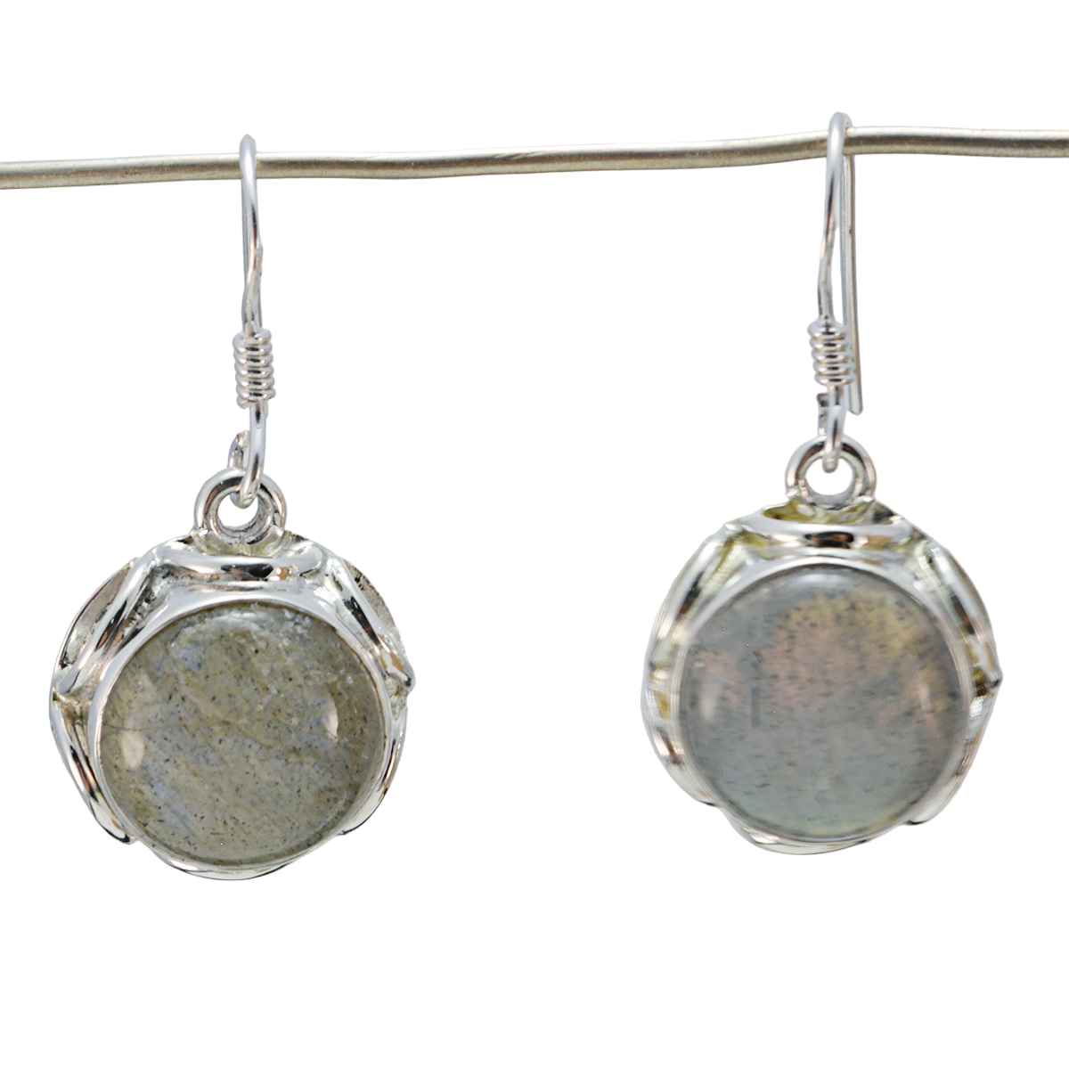 Julia Grey Dangle Earrings for Everyday Glam Labradorite Gray Dangle