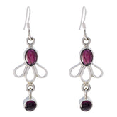 Julia Red Dangle Earrings for Everyday Glam Garnet Red Dangle