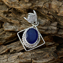 Julia Rope Jewelry Design Pendant with Blue Gemstone