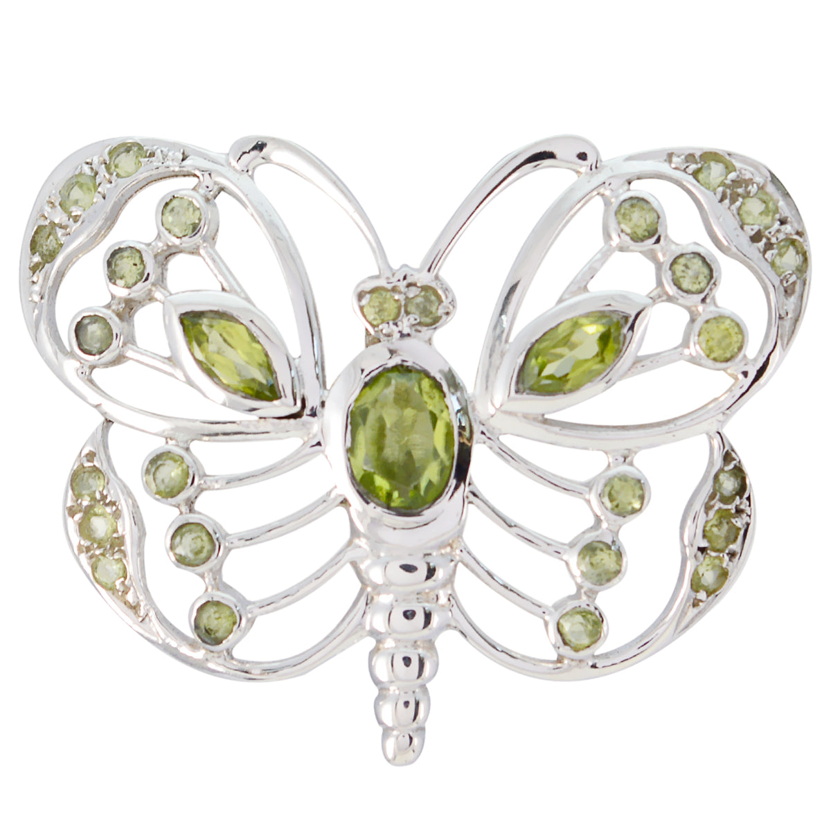 Julia Wedding Pendant - Elegant Butterfly Design Peridot Green Green