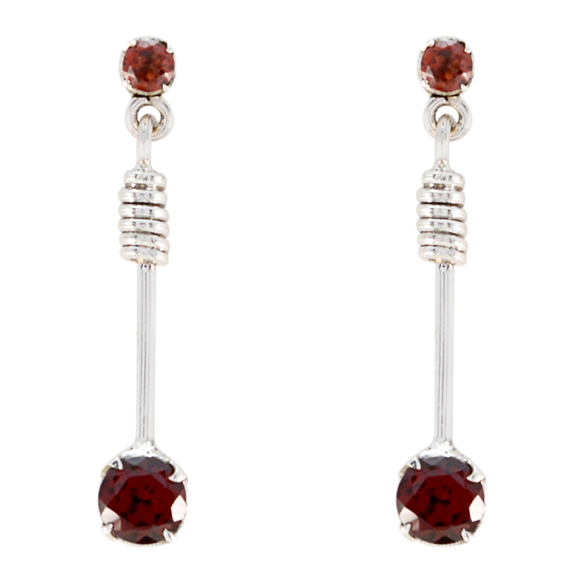 Julieta Red Stud Earrings for Everyday Glam Garnet Red Stud