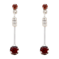 Julieta Red Stud Earrings for Everyday Glam Garnet Red Stud