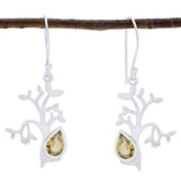 Katarina Dangle Earrings with Elegant Gemstone Design Citrine Yellow Dangle