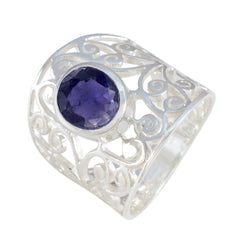Katharina Filigree Blue Ring - Elegant Silver Design